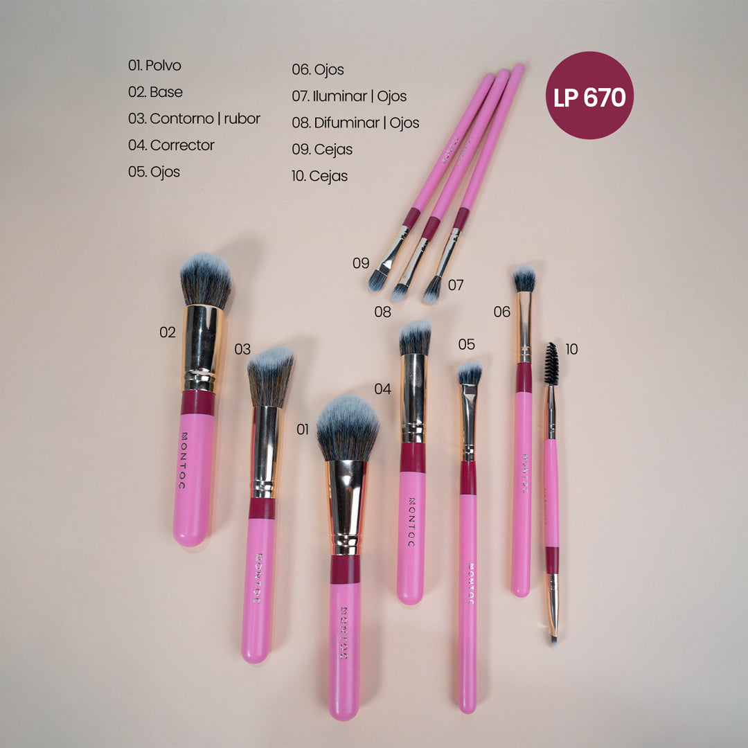 Kit X10 Brochas Fluffy Montoc